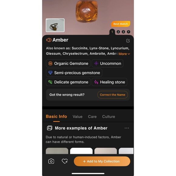 Sterling Silver 925 Ring With Amber Teardrop Gemstone Size 7 Elegant Minimalist - Picture 4 of 8